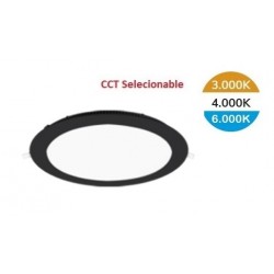 Downlight panel LED Redondo 120mm Negro 7W CCT